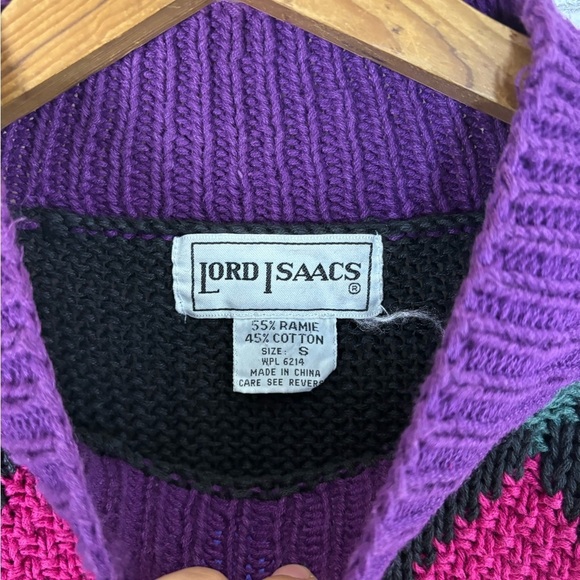 Vintage Bright Dopamine Dressing Floral Argyle Knit Sweater - Picture 3 of 5